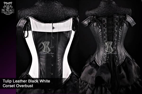 Tulip Leather Black White Corset picture