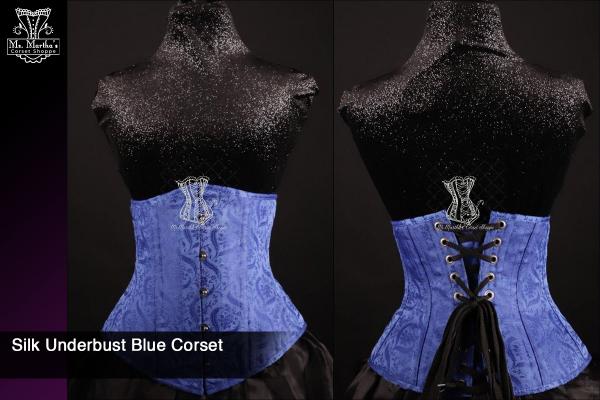Silk Underbust Blue Corset picture