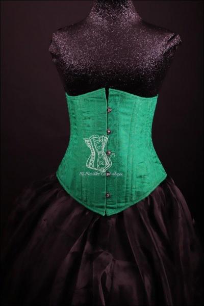 Silk Underbust Green Corset picture