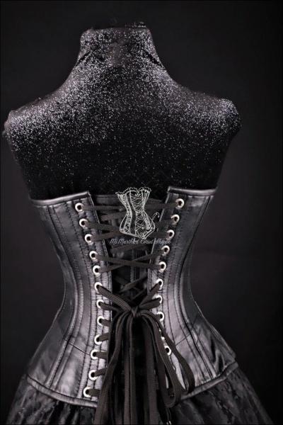 Studded Beauty Black with Faux Crock Insert Corset picture
