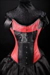 Tulip Black Red Leather Corset