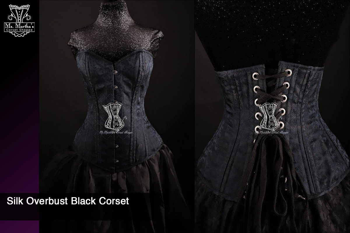 Silk Overbust Black Corset picture