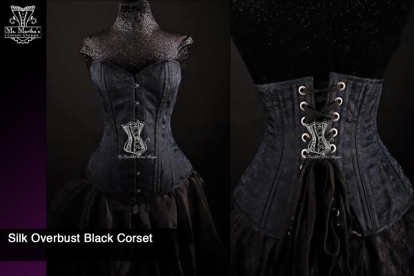 Silk Overbust Black Corset picture