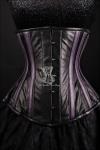 Stripes Purple Black leather Underbust