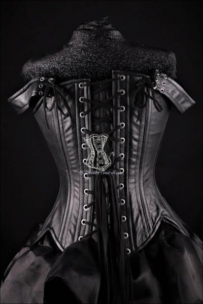 Tulip Black Purple Leather Corset picture