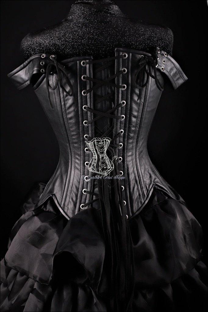 Tulip Leather Black White Corset picture