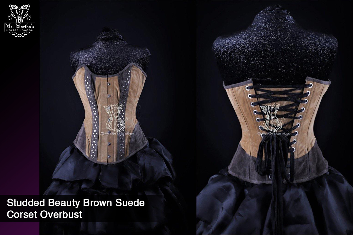 Studded Beauty Brown Suede Corset picture