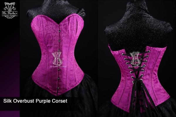 Silk Overbust Purple Corset picture