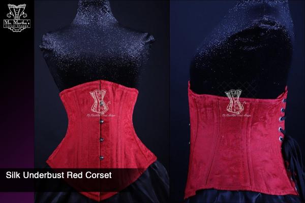 Silk Underbust Red Corset picture