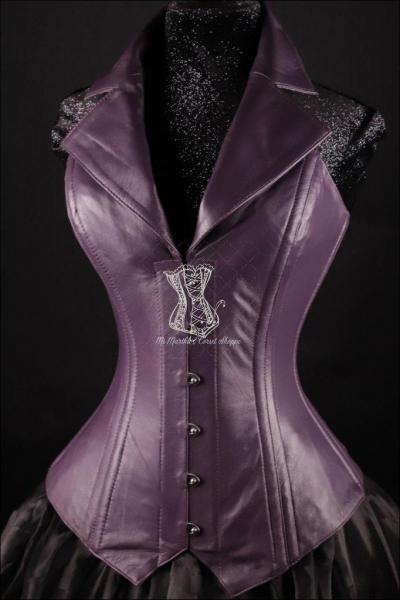 Leather Purple Corsevest