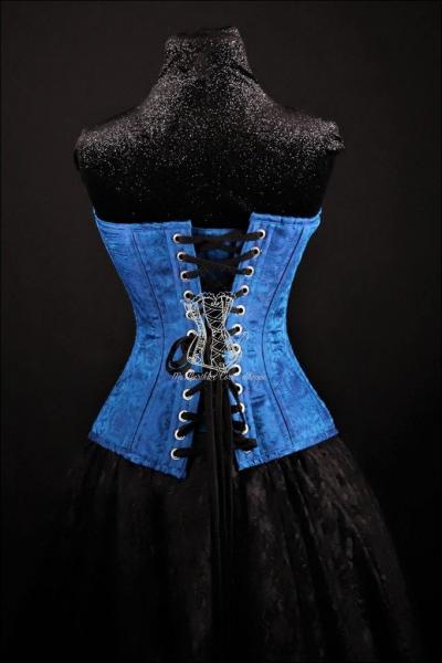 Silk Overbust Blue Corset picture