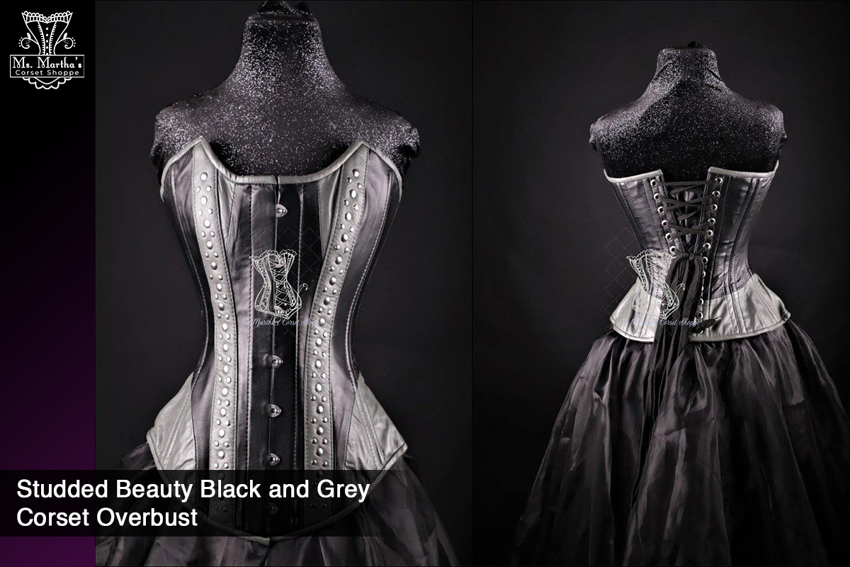 Studded Beauty Black and Grey Corset picture