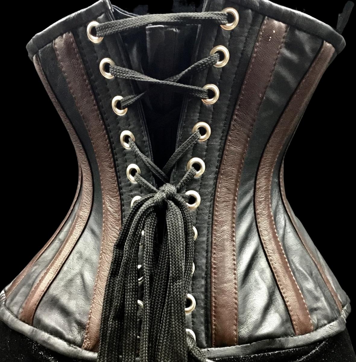 Stripes Leather Brown Black Cincher picture