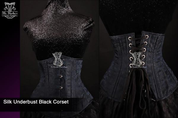 Silk Underbust Black Corset picture