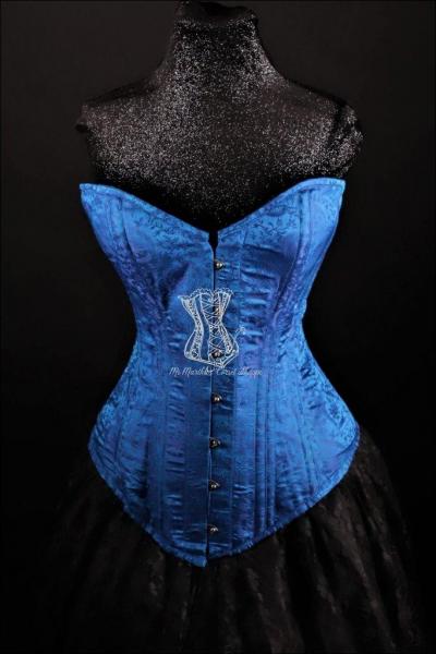 Silk Overbust Blue Corset picture