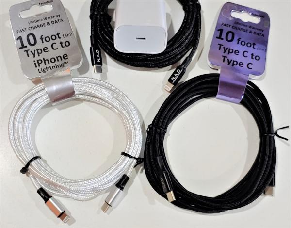 10 Foot iPhone to Type C phone cable w/unconditional warranty picture