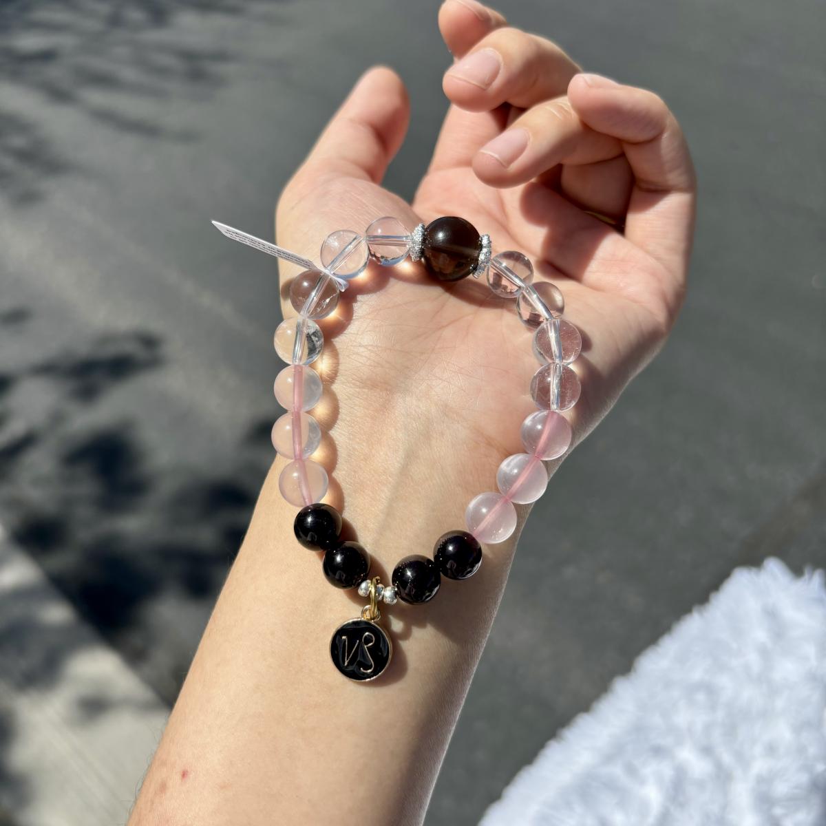 Capricorn Zodiac Bracelet – Rose Quartz, Clear Quartz, Garnet,& Smoky Quartz picture