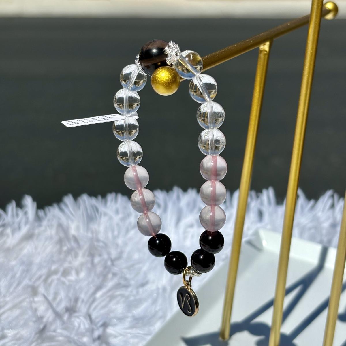 Capricorn Zodiac Bracelet – Rose Quartz, Clear Quartz, Garnet,& Smoky Quartz picture