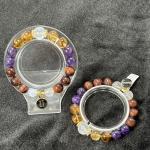 Gemini Zodiac Bracelet – Natural Amethyst, Citrine, Red Tiger’s Eye & Moonstone Crystals
