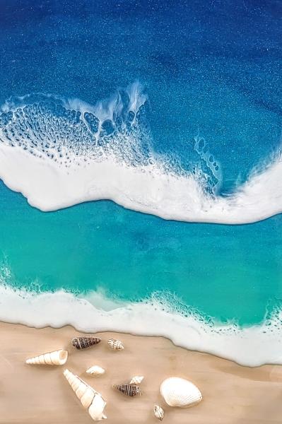 Brenda's resin Beach Art