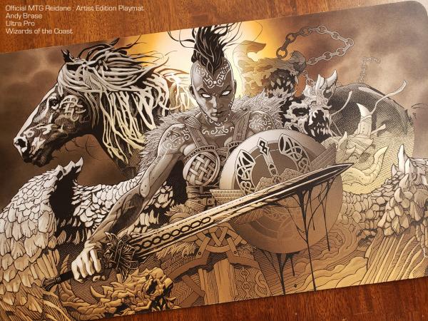 Magic the Gathering PLAYMAT- Reidane: Legendary God (signed) picture