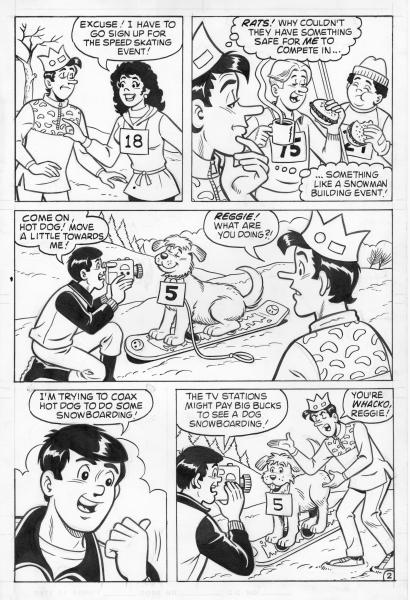 Original Comic Art Page - Jughead with Hot Dog and Reggie picture