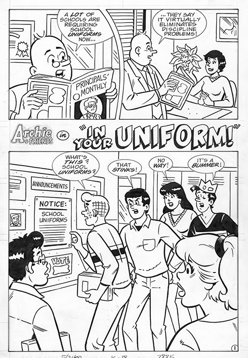 Original Comic Art Story-In Your Uniform!