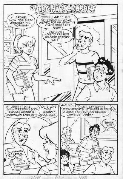 Original Comic Art Story - Archie Crusoe