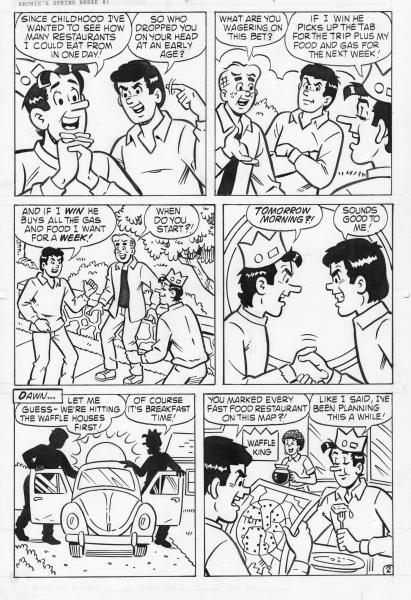 Original Comic Art Page - Archie, Reggie, Jughead