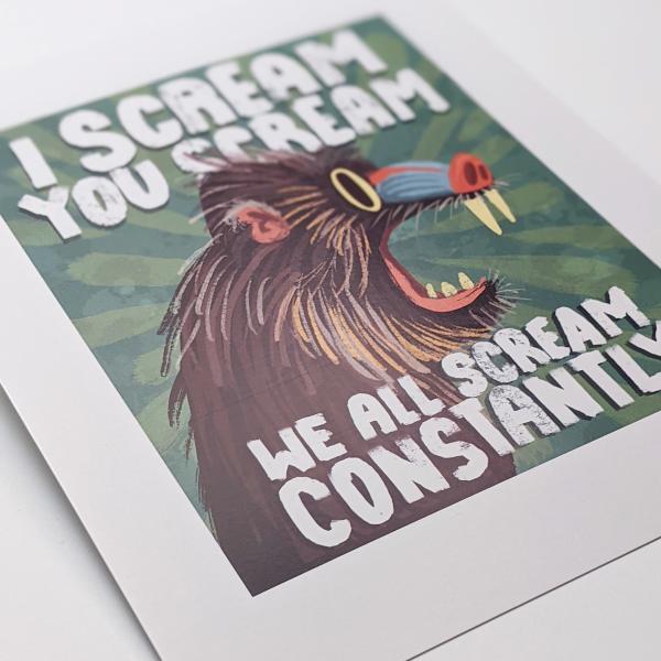 We All Scream Constantly Baboon - Art Print picture