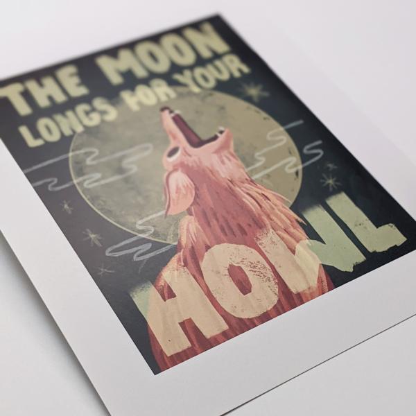 The Moon Longs For Your Howl Coyote - Art Print picture