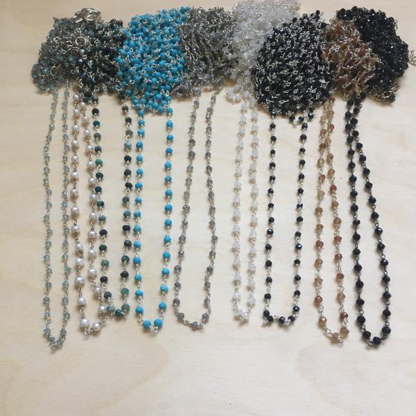 Silver Gemstone Choker Necklaces picture