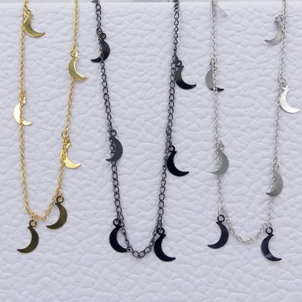 Gold or Silver Moons and Stars Dangle Chokers picture