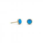 14k Gold Vermeil Mini Blue Opal Studs