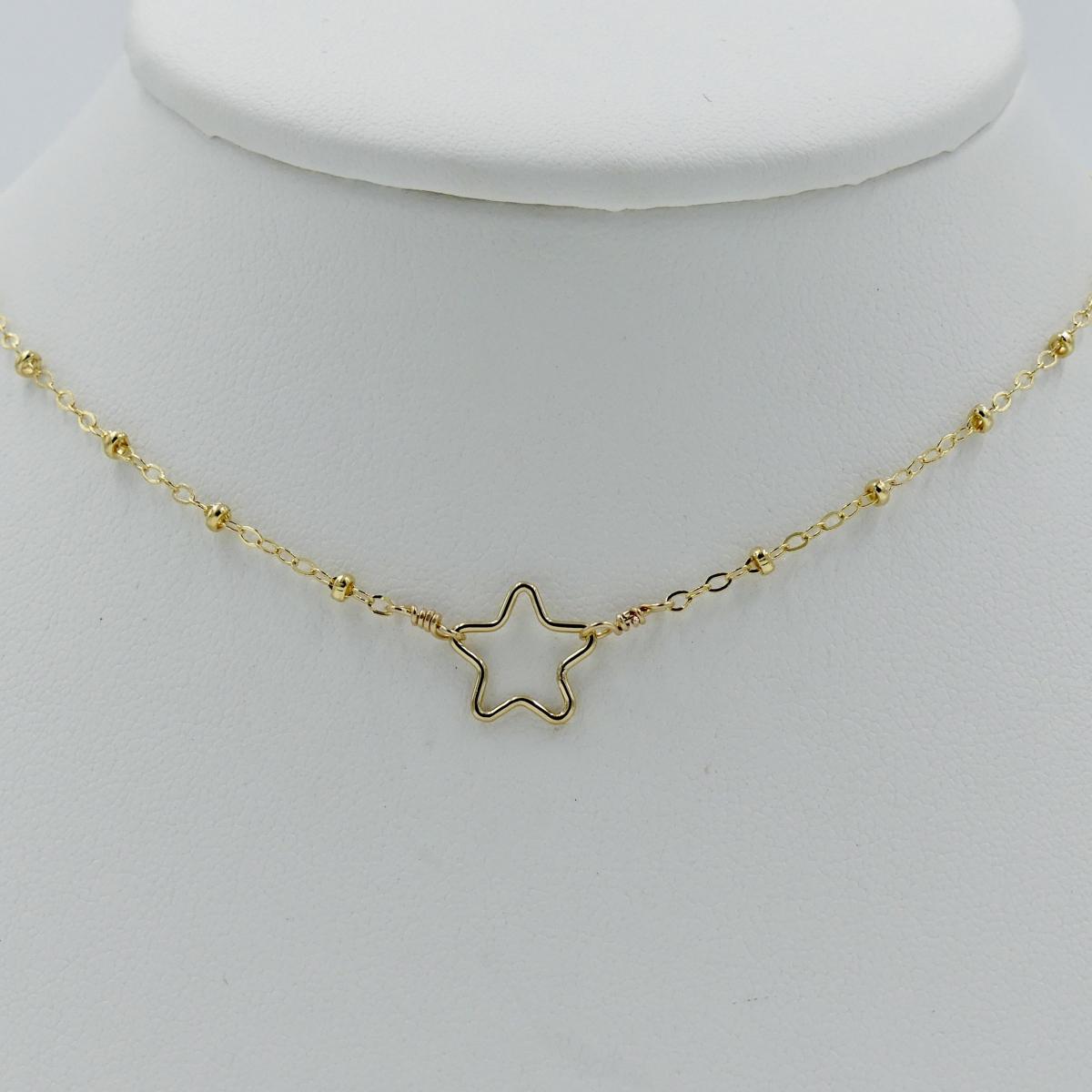 Gold Open Star Necklace picture