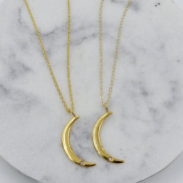 Crescent Moon Necklace | Gold or Silver picture