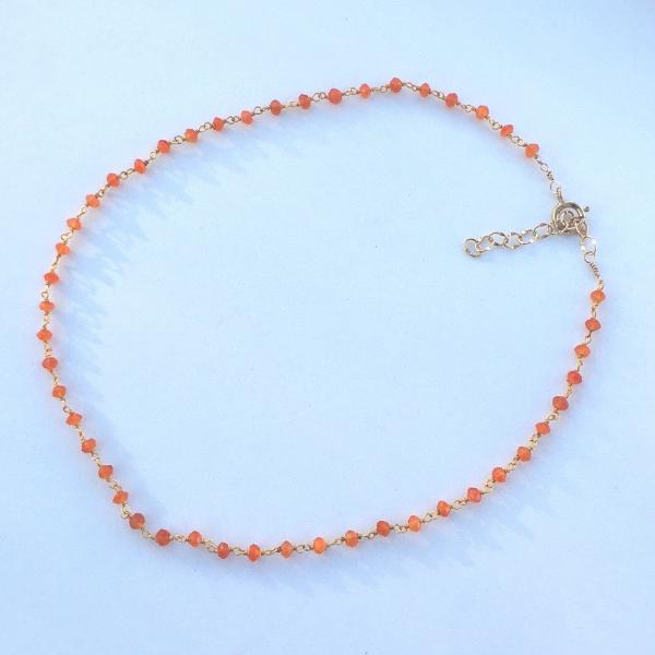 Dark Orange Carnelian Choker Necklace picture