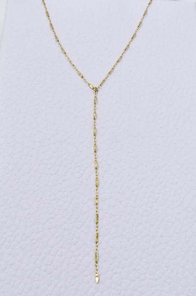 14k Gold Fill Marquise Bar and Link Chain Y Necklace picture