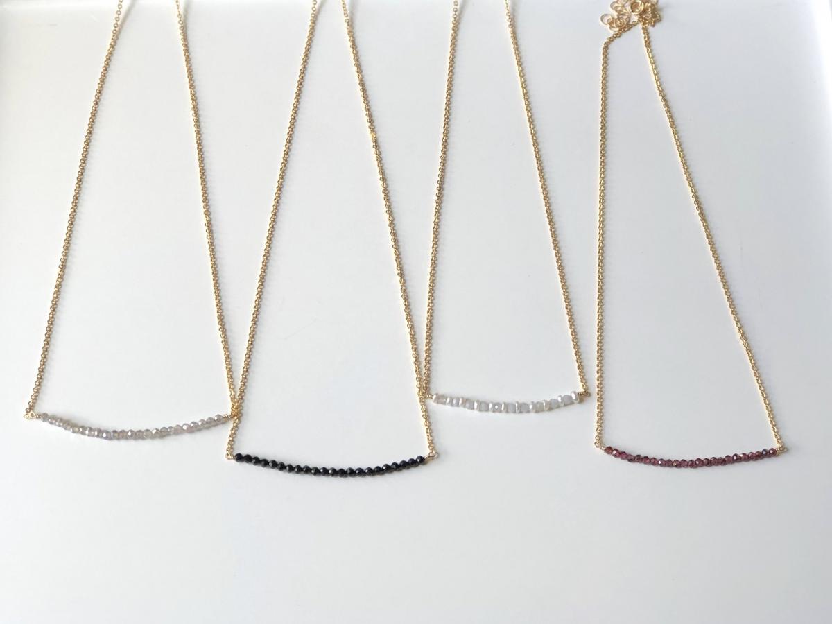 Gold Choker Necklace with Gemstone Strand picture