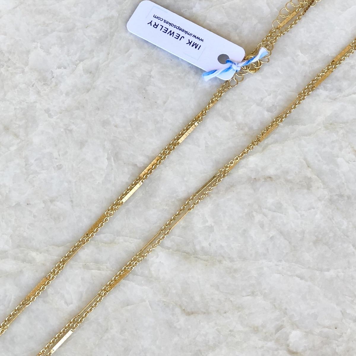 Gold Bar Drop Necklace | IMK Jewelry picture