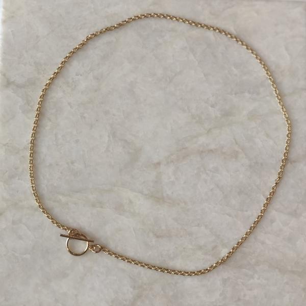 Gold Rolo Chain Choker with Toggle | IMK Jewelry picture