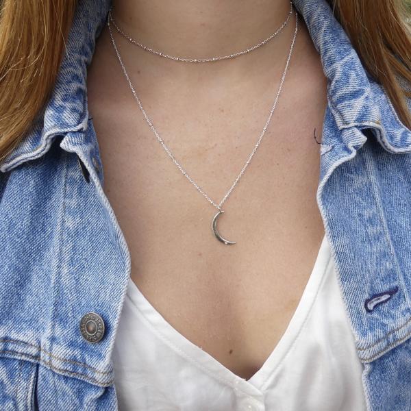 Crescent Moon Necklace | Gold or Silver picture