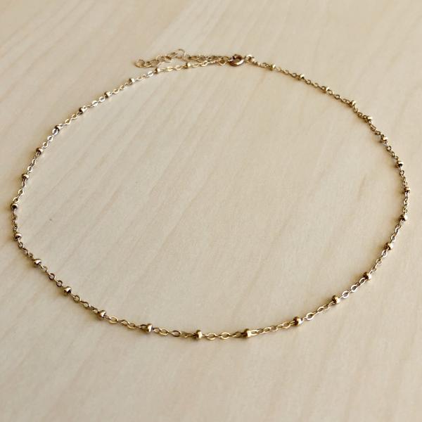Bead Chain Choker Necklace | Gold or Silver picture