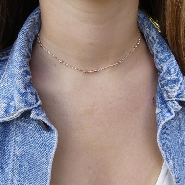 Gold, Rose Gold or Silver Ball Choker Necklace picture