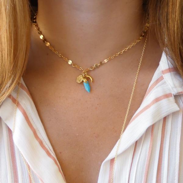 Gold Charm Cluster Choker 'Lucky Traveler' Necklace picture