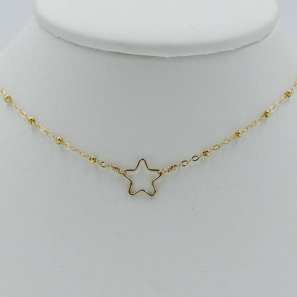 Gold Open Star Necklace picture