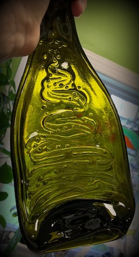 Christmas Tree Design Slumped Wine Bottle Dish - made to order