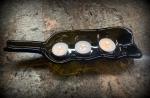 Slumped Wine Bottle Candle Holder - made to order