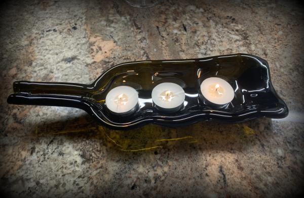 Slumped Wine Bottle Candle Holder - made to order picture