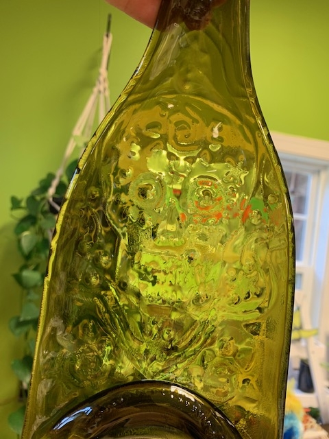 Sugar Skull Design Slumped Wine Bottle Dish - made to order picture